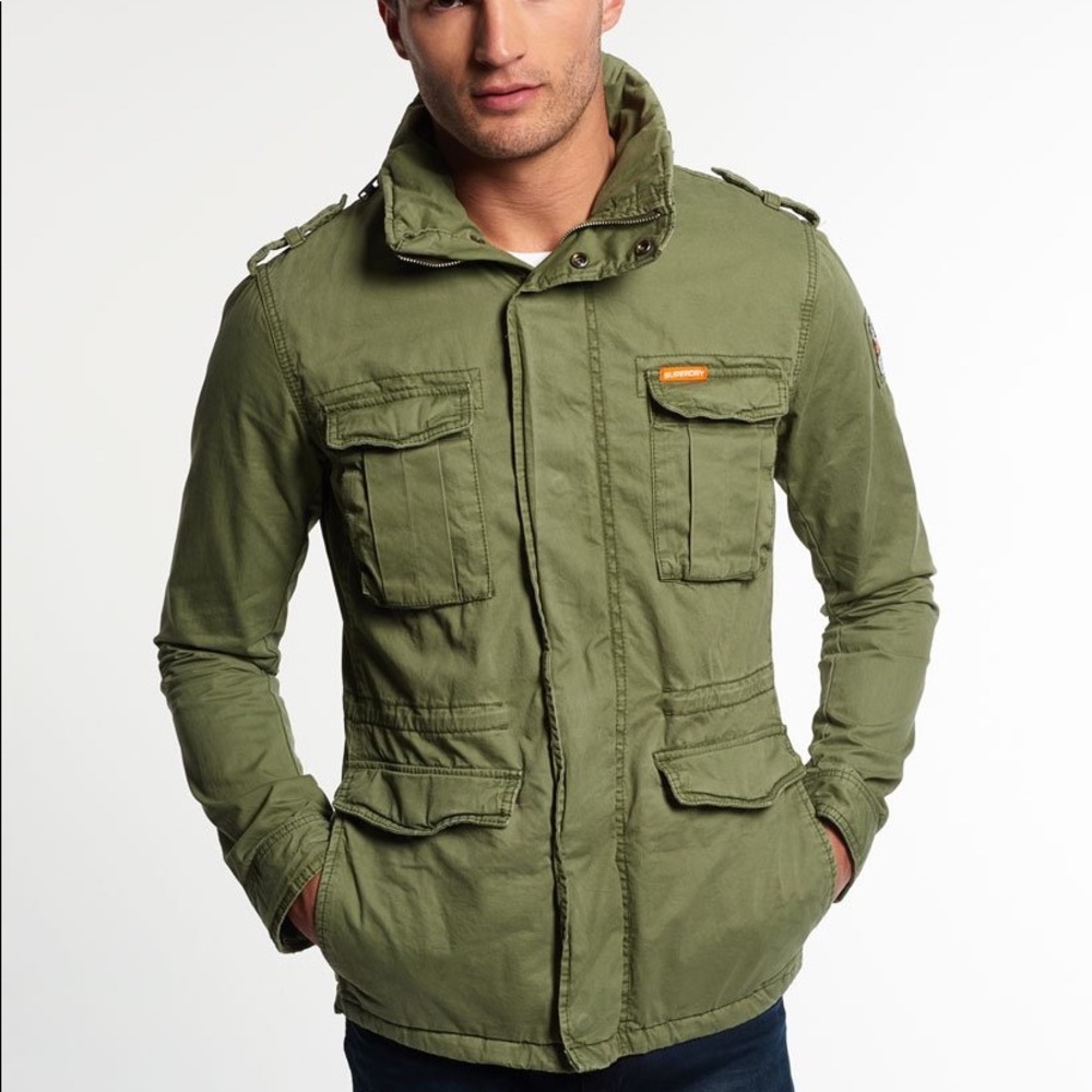 Super Dry Rookie Military Olive Green Jacket Coat